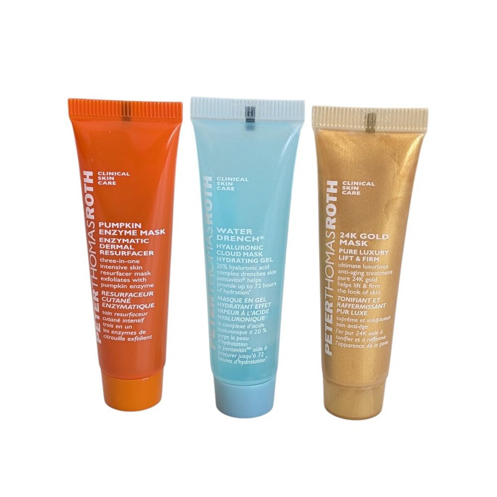 Peter Thomas Roth Mask Lot Pumpkin, Water Drench & 24 K Travel Size 14ml SEALED